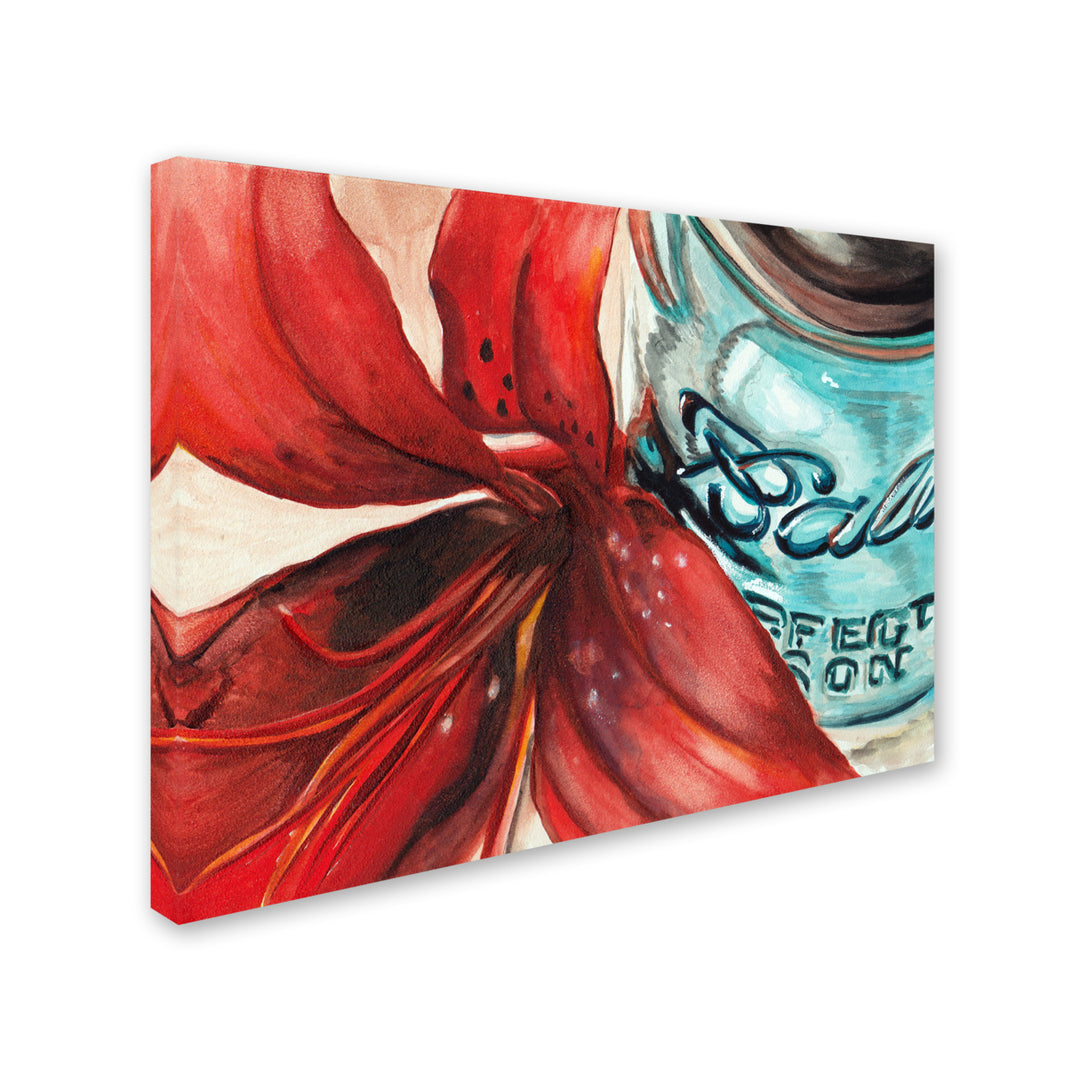 Jennifer Redstreake Ball Jar Red Lily 14 x 19 Canvas Art Image 3