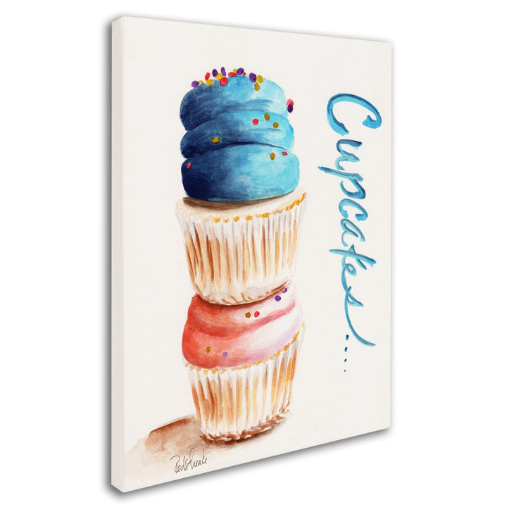 Jennifer Redstreake Stacked Cupcakes with Words 14 x 19 Canvas Art Image 3