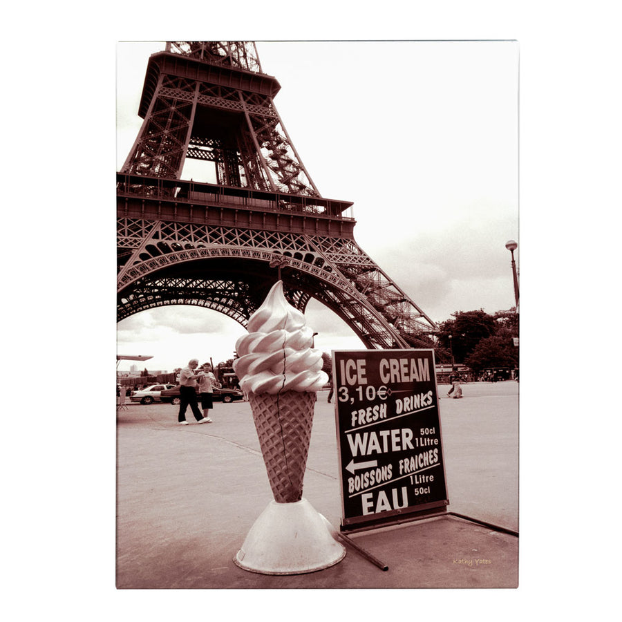 Kathy Yates Eiffel Tower with Ice Cream Cone 2 14 x 19 Canvas Art Image 1