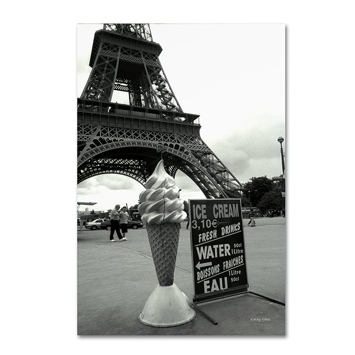 Kathy Yates Eiffel Tower with Ice Cream Cone 14 x 19 Canvas Art Image 1