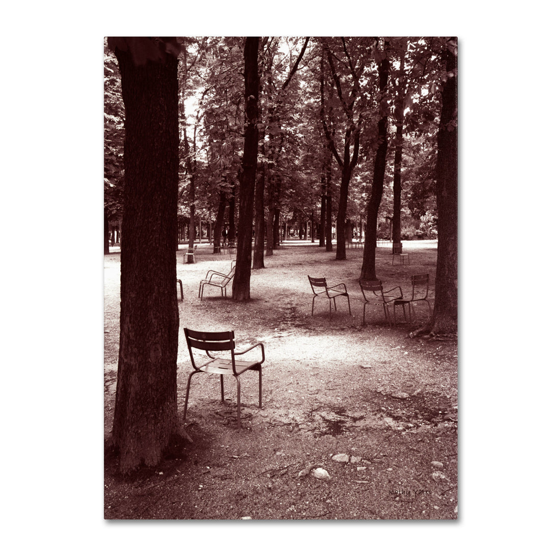 Kathy Yates Jardin du Luxembourg Chairs 14 x 19 Canvas Art Image 2