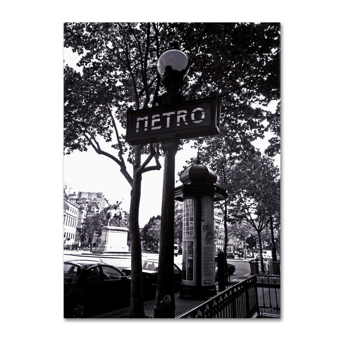 Kathy Yates Paris Metro and Kiosk 14 x 19 Canvas Art Image 2