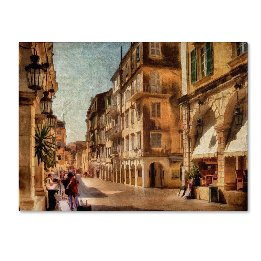 Lois Bryan Old Corfu Town-Waiting for the Tourists 14 x 19 Canvas Art Image 1