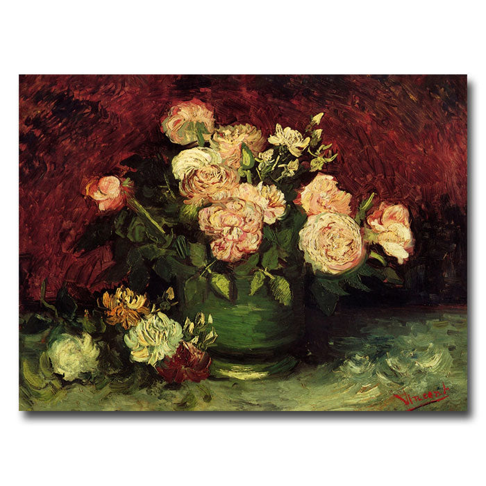 Vincent van Gogh Peonies and Roses 14 x 19 Canvas Art Image 1
