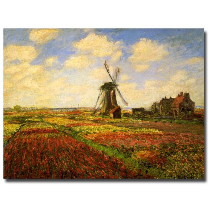 Claude Monet Tulips in a field 14 x 19 Canvas Art Image 1