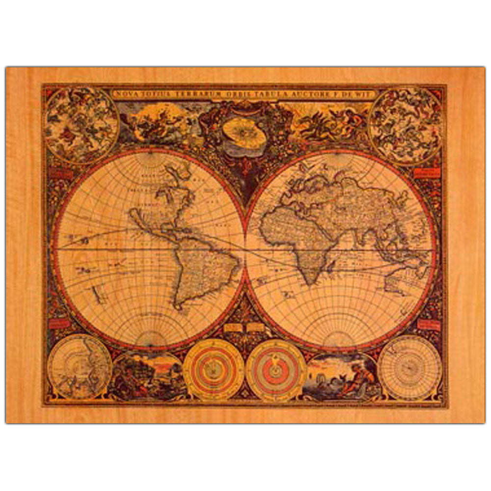 Vintage Look World Map 14 x 19 Canvas Art Image 2