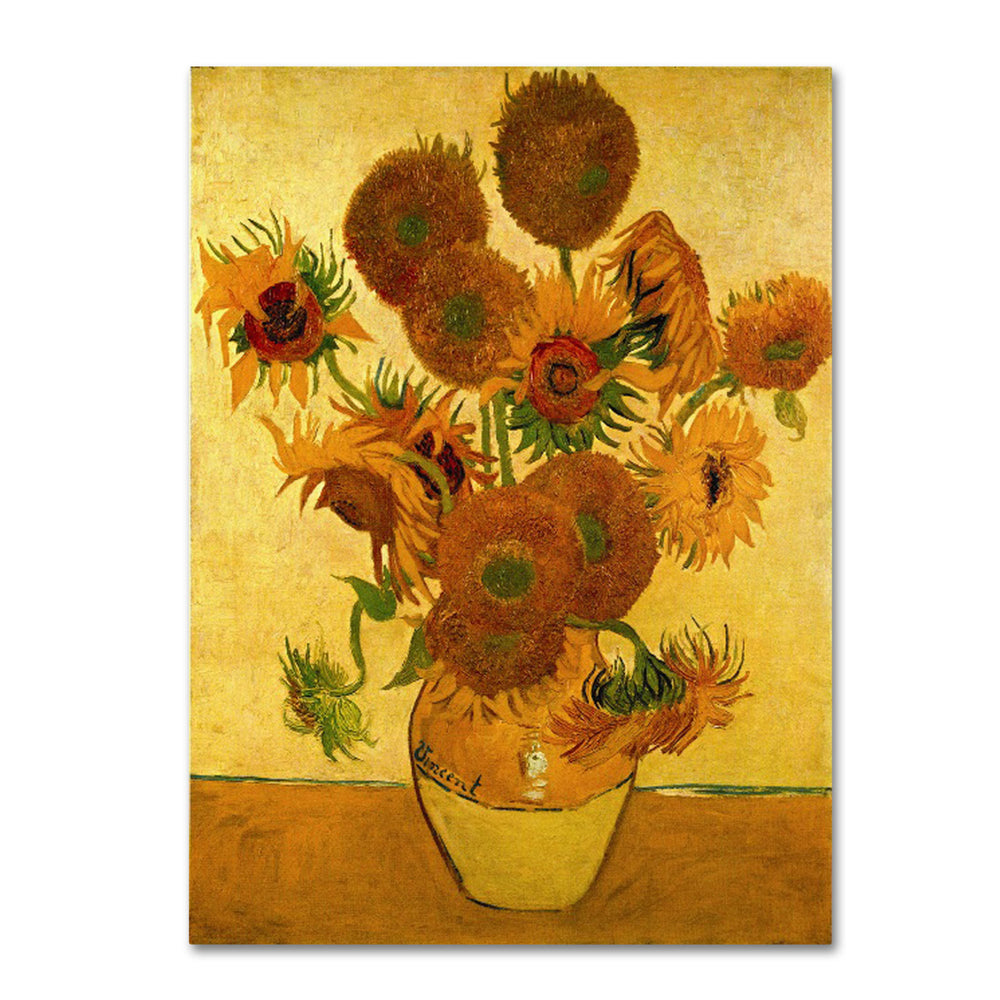 Vincent Van Gogh Vase with Sunflowers 14 x 19 Canvas Art Image 2