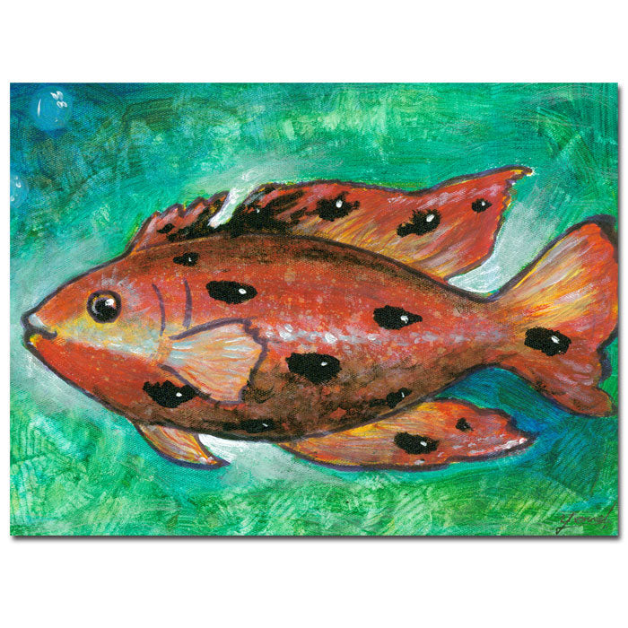 Yonel Orange Fish 14 x 19 Canvas Art Image 1