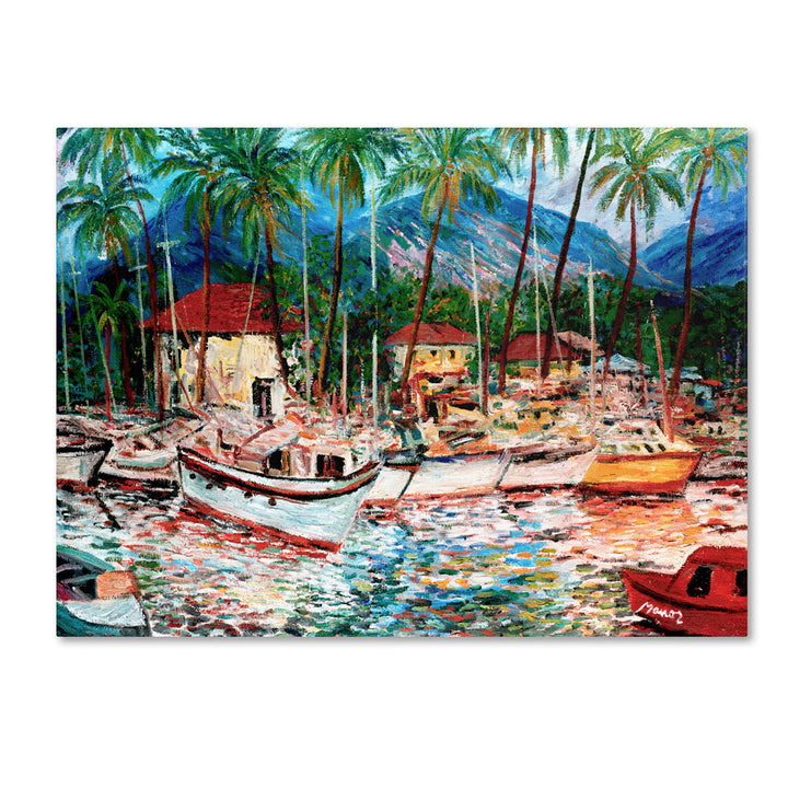 Manor Shadian Lahaina Boats 14 x 19 Canvas Art Image 1