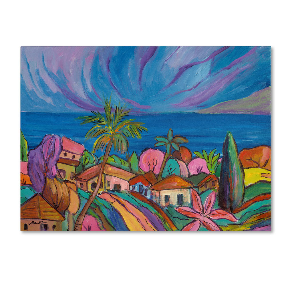Manor Shadian Houses Under a Purple Sky 14 x 19 Canvas Art Image 1