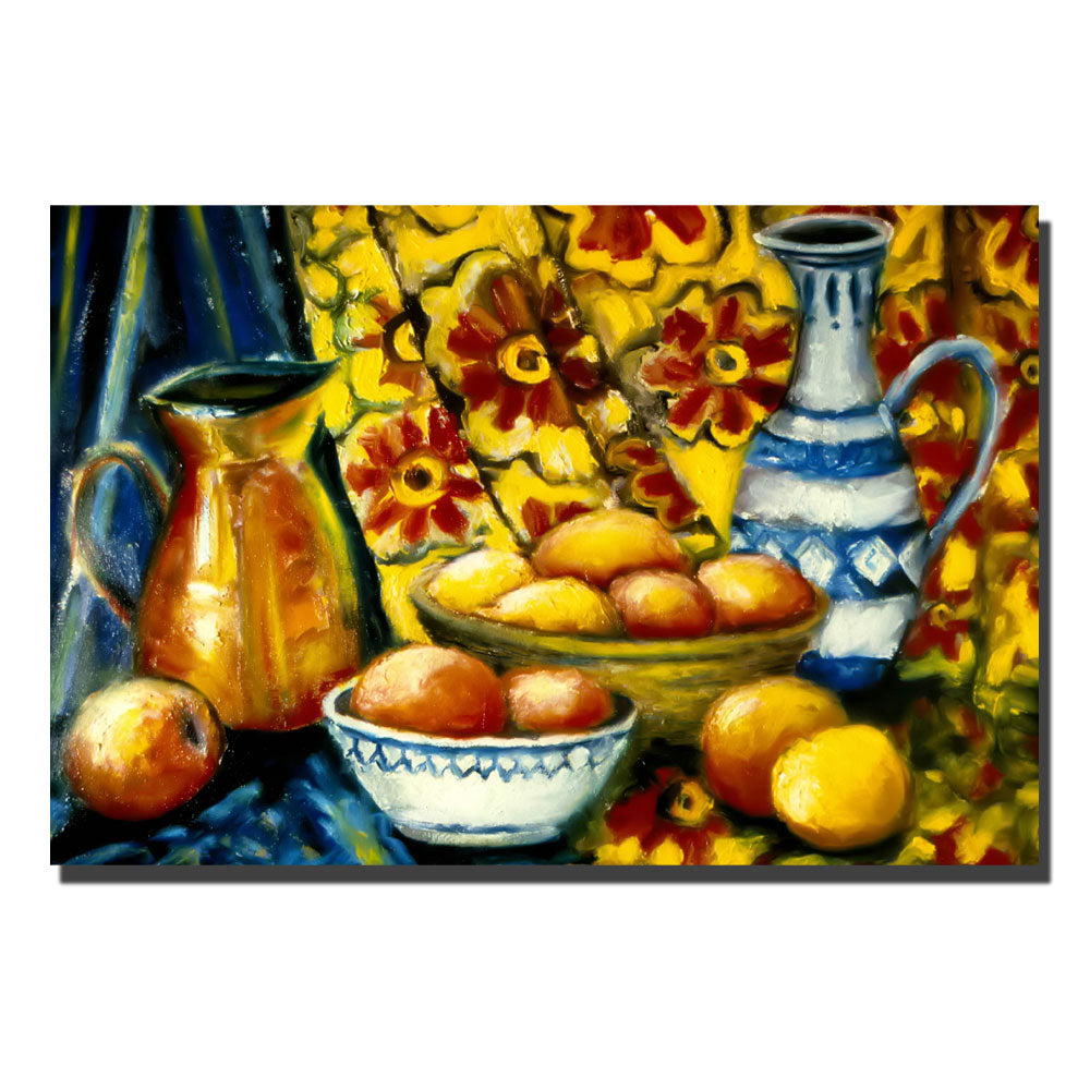 Michelle Calkins Still Life with Oranges 14 x 19 Canvas Art Image 1