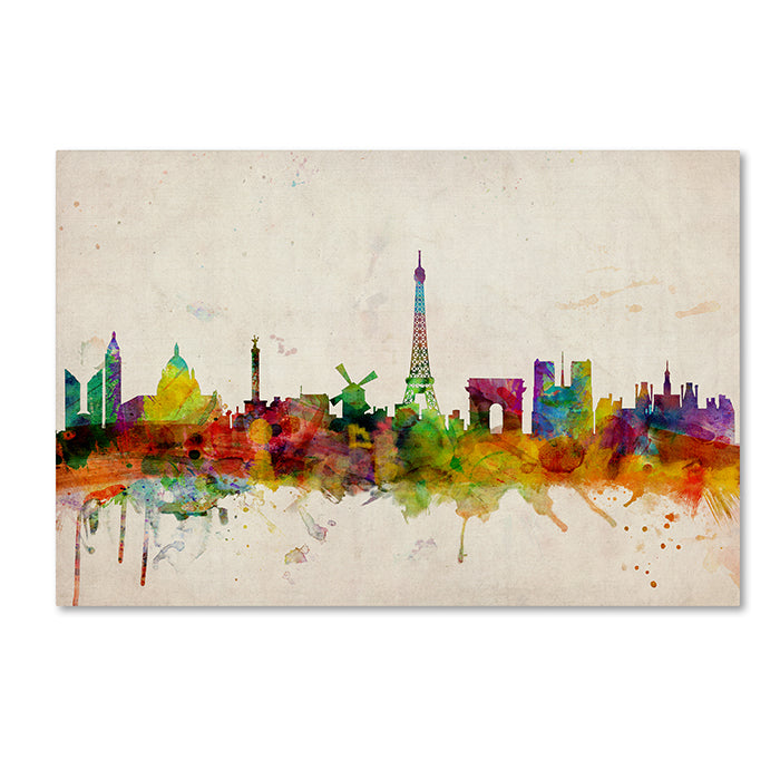 Michael Tompsett Paris Skyline 14 x 19 Canvas Art Image 1