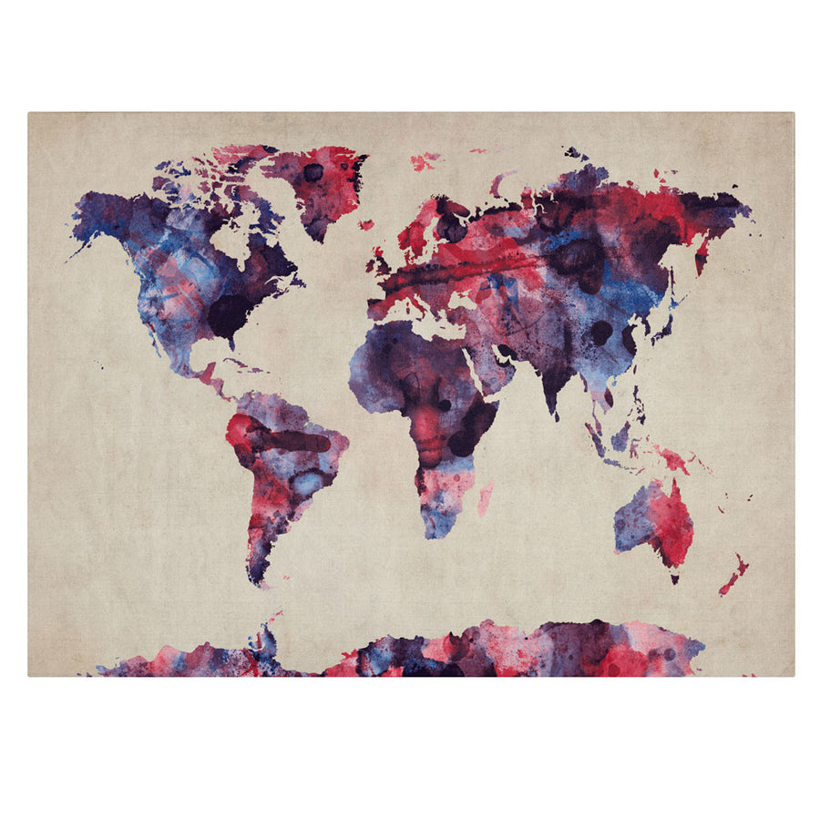 Michael Tompsett Watercolor Map 14 x 19 Canvas Art Image 1