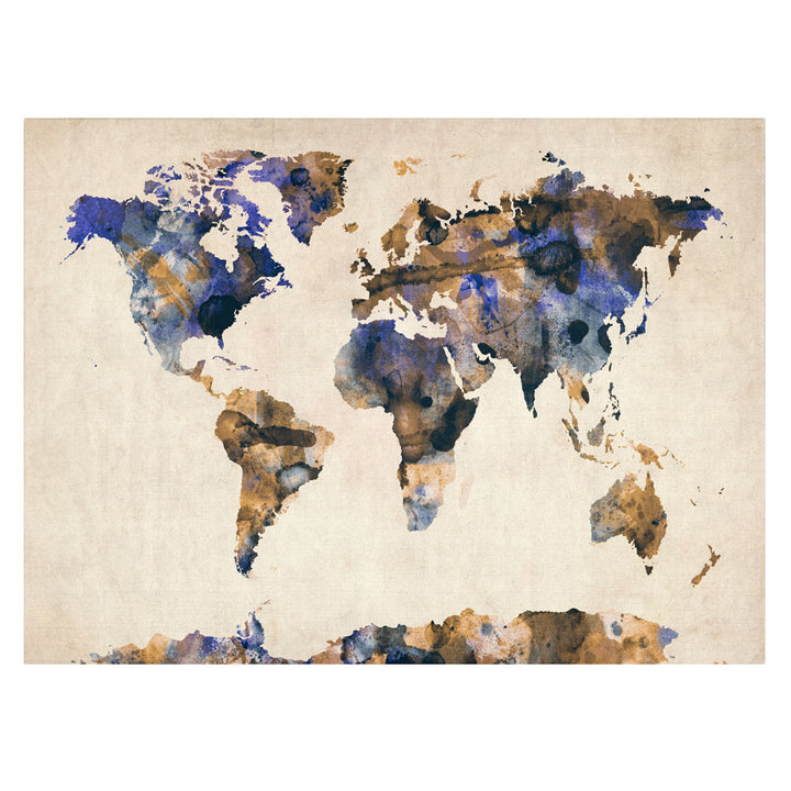 Michael Tompsett Watercolor Map 3 14 x 19 Canvas Art Image 1