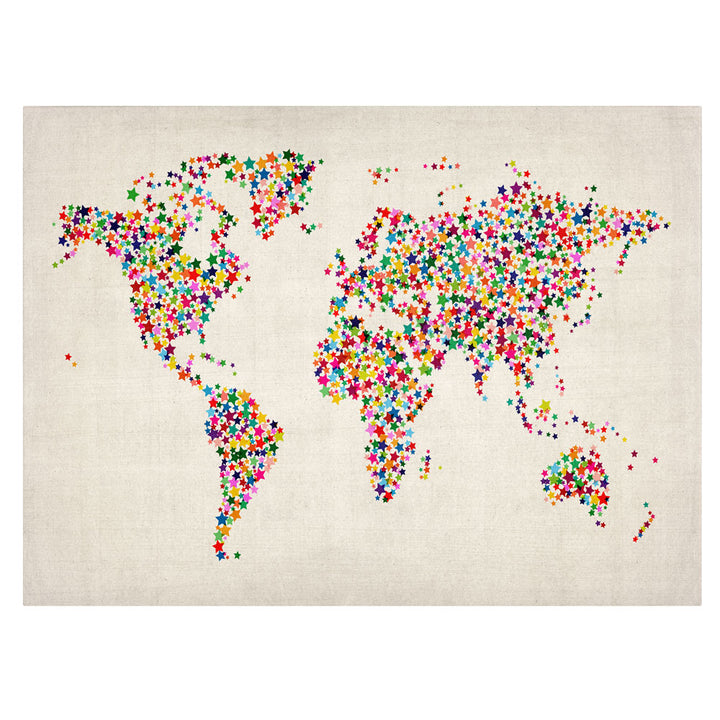 Michael Tompsett Stars World Map 2 14 x 19 Canvas Art Image 1