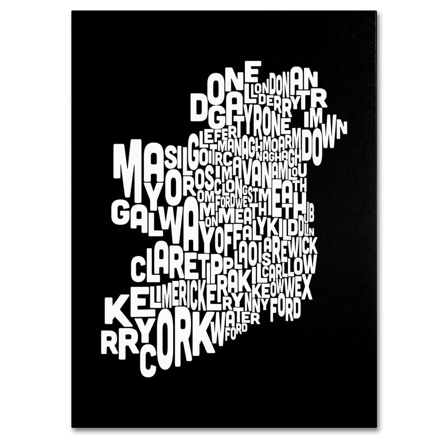 Michael Tompsett Ireland Text Map 5 14 x 19 Canvas Art Image 1