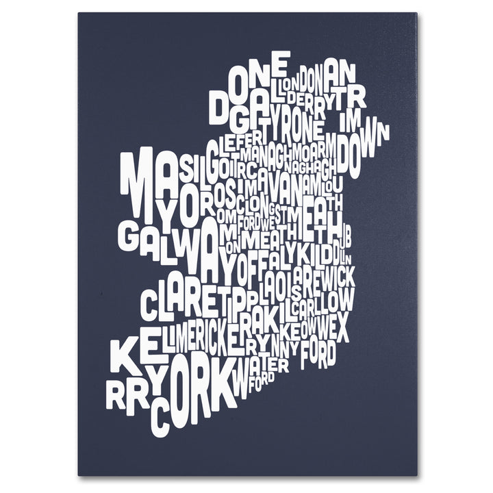 Michael Tompsett SLATE-Ireland Text Map 14 x 19 Canvas Art Image 2