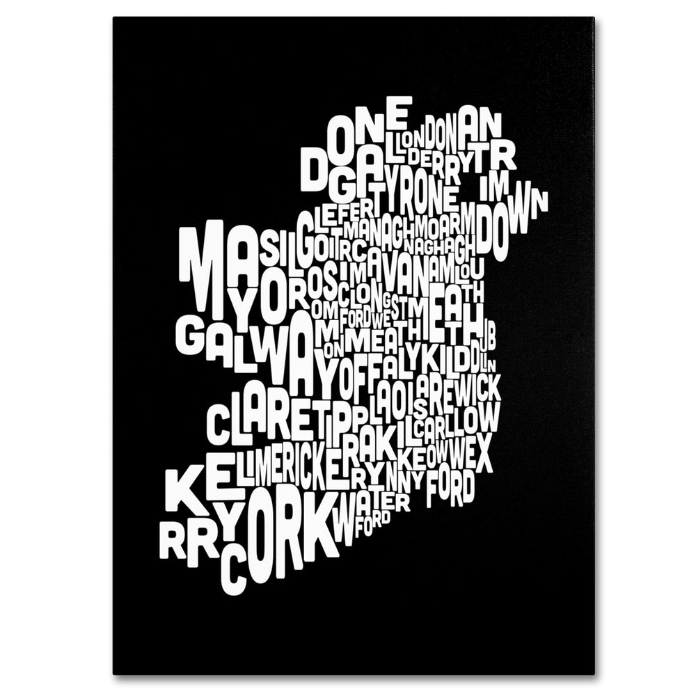 Michael Tompsett Ireland Text Map 5 14 x 19 Canvas Art Image 2