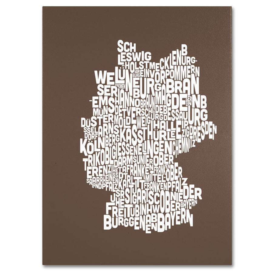 Michael Tompsett COFFEE-Germany Regions Map 14 x 19 Canvas Art Image 1