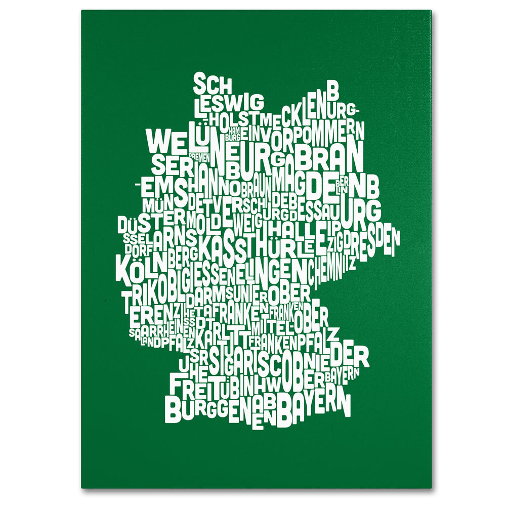 Michael Tompsett FOREST-Germany Regions Map 14 x 19 Canvas Art Image 1