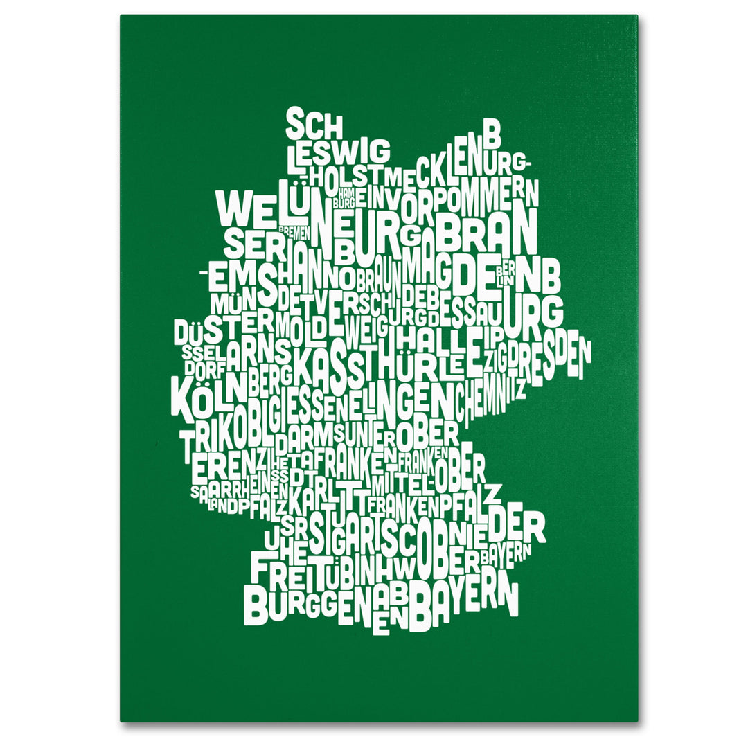 Michael Tompsett FOREST-Germany Regions Map 14 x 19 Canvas Art Image 2