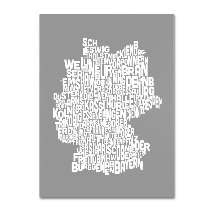 Michael Tompsett NEUTRAL-Germany Regions Map 14 x 19 Canvas Art Image 1