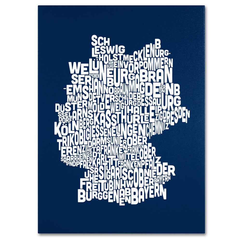 Michael Tompsett NAVY-Germany Regions Map 14 x 19 Canvas Art Image 2