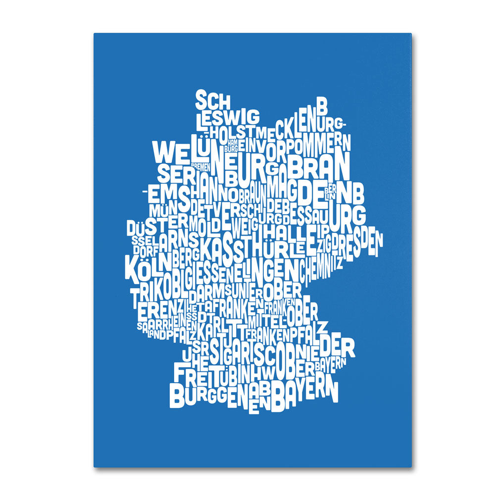 Michael Tompsett SUMMER-Germany Regions Map 14 x 19 Canvas Art Image 1