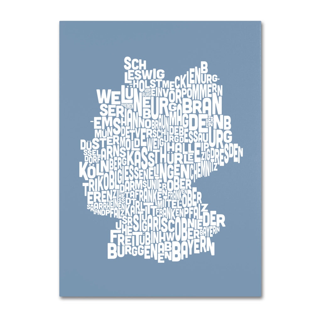 Michael Tompsett STEEL-Germany Regions Map 14 x 19 Canvas Art Image 2