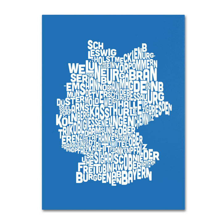 Michael Tompsett SUMMER-Germany Regions Map 14 x 19 Canvas Art Image 2