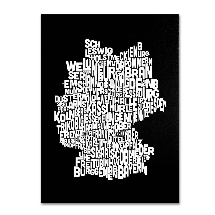 Michael Tompsett Germany Regions Map 14 x 19 Canvas Art Image 1