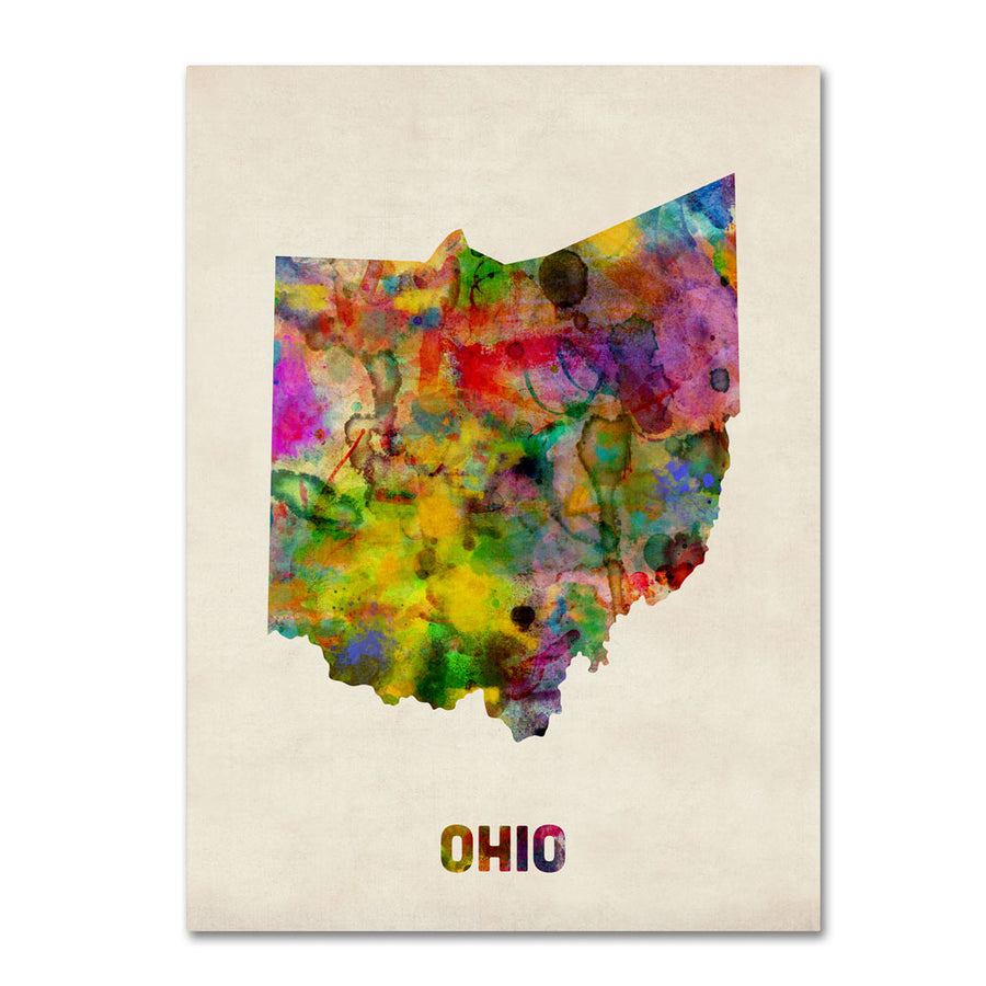 Michael Tompsett Ohio Map 14 x 19 Canvas Art Image 1