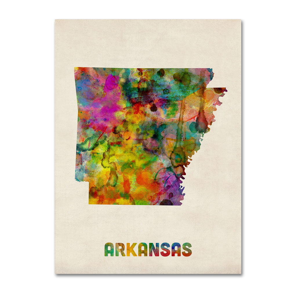 Michael Tompsett Arkansas Map 14 x 19 Canvas Art Image 1