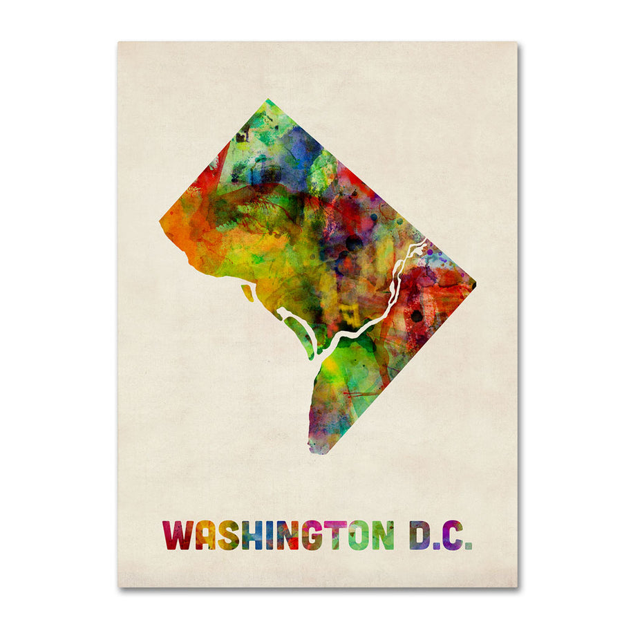 Michael Tompsett Washington D.C. Map 14 x 19 Canvas Art Image 1