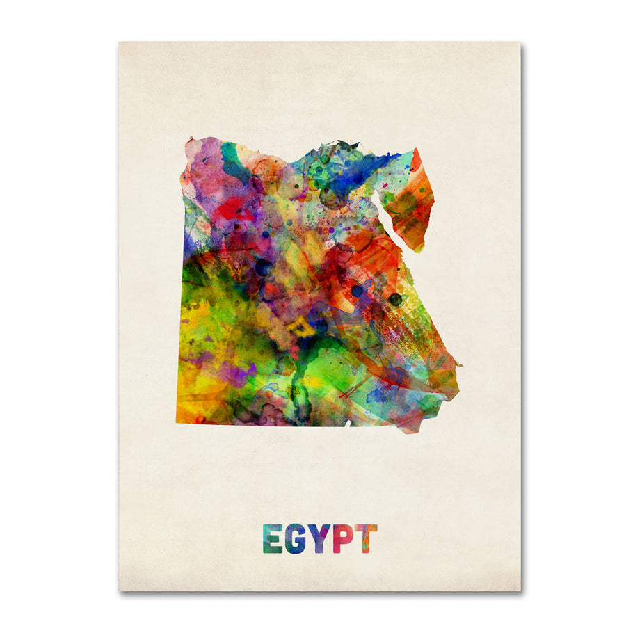 Michael Tompsett Egypt Watercolor Map 14 x 19 Canvas Art Image 1