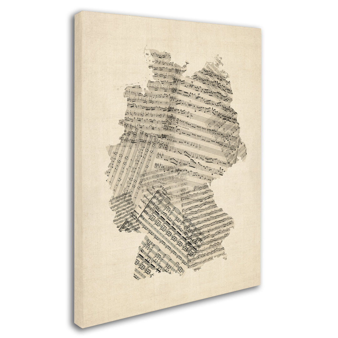 Michael Tompsett Old Sheet Music Map of Germany 14 x 19 Canvas Art Image 3