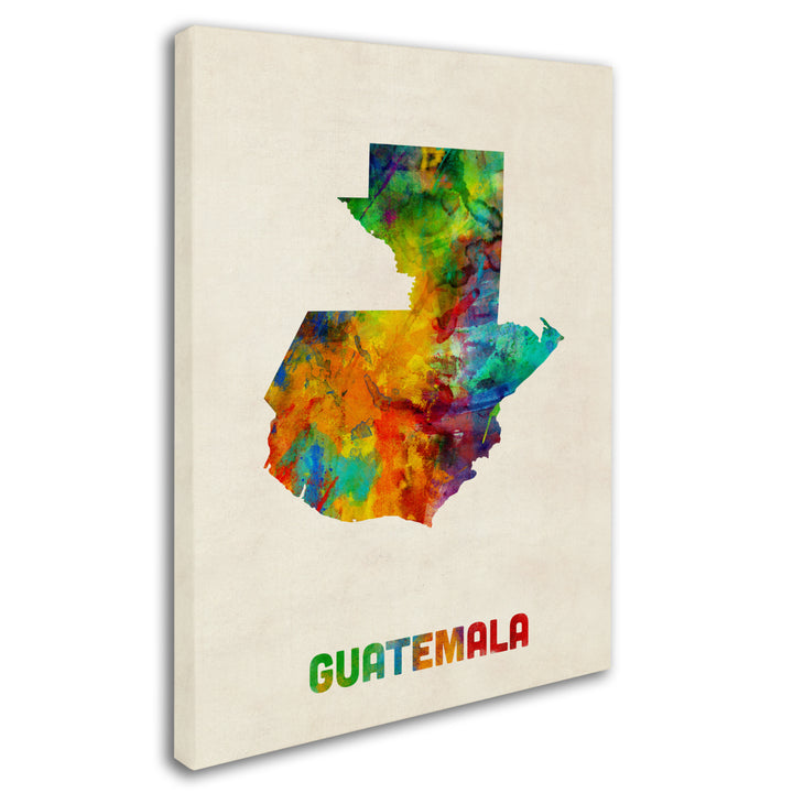 Michael Tompsett Guatemala Watercolor Map 14 x 19 Canvas Art Image 3