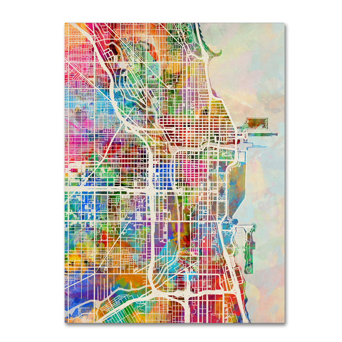 Michael Tompsett Chicago City Street Map II 14 x 19 Canvas Art Image 1