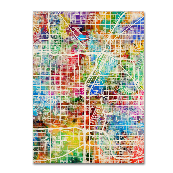 Michael Tompsett Las Vegas City Street Map 14 x 19 Canvas Art Image 1