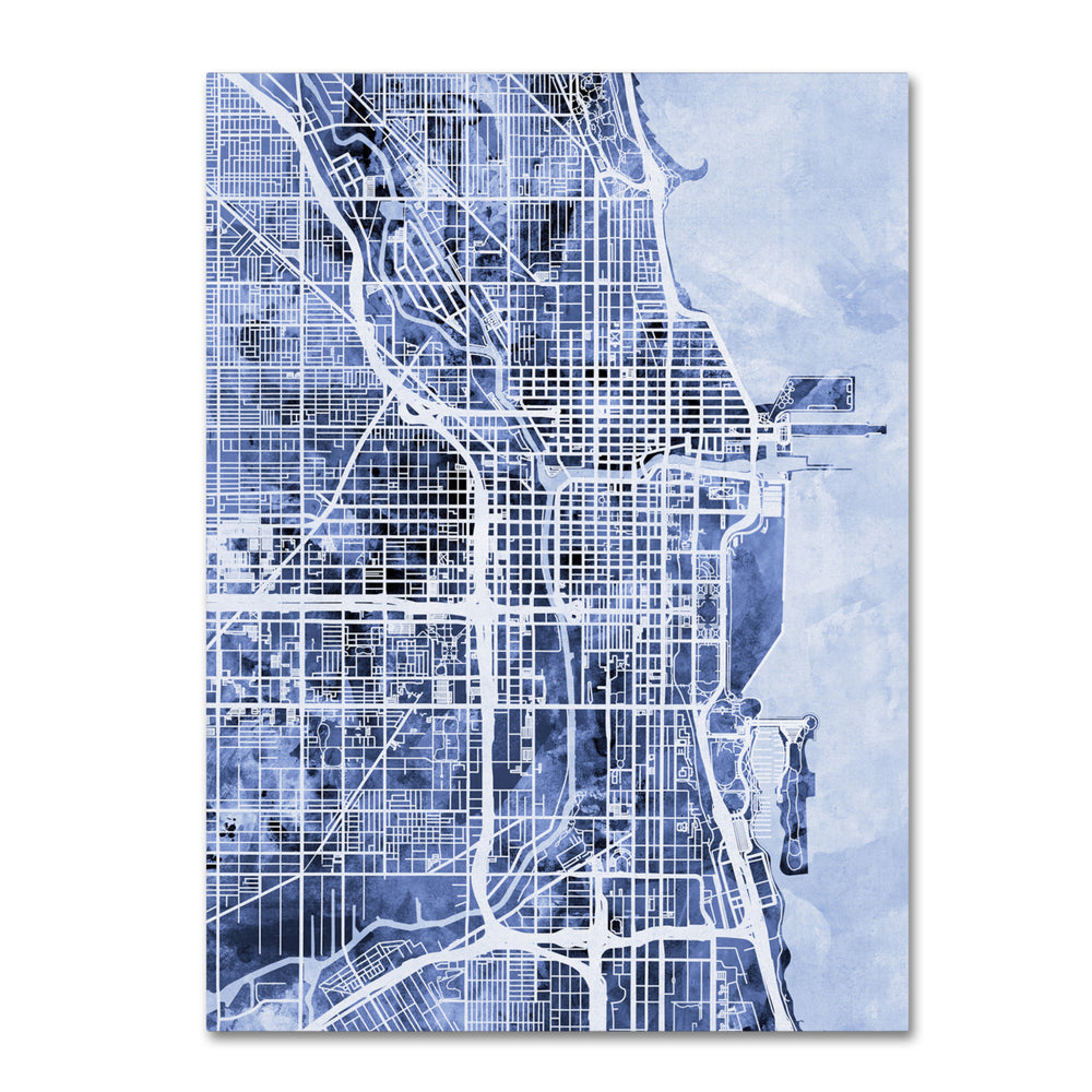 Michael Tompsett Chicago City Street Map BandW 14 x 19 Canvas Art Image 2