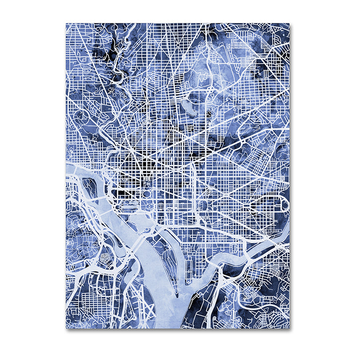 Michael Tompsett Washington DC Street Map BandW 14 x 19 Canvas Art Image 1
