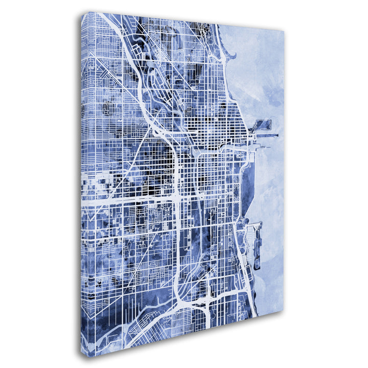 Michael Tompsett Chicago City Street Map BandW 14 x 19 Canvas Art Image 3