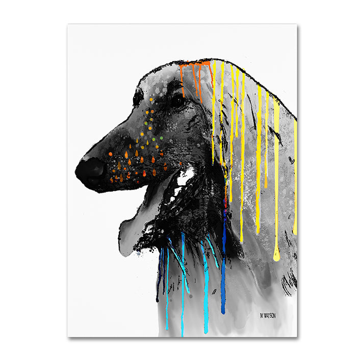 Marlene Watson Afghan Hound 14 x 19 Canvas Art Image 1