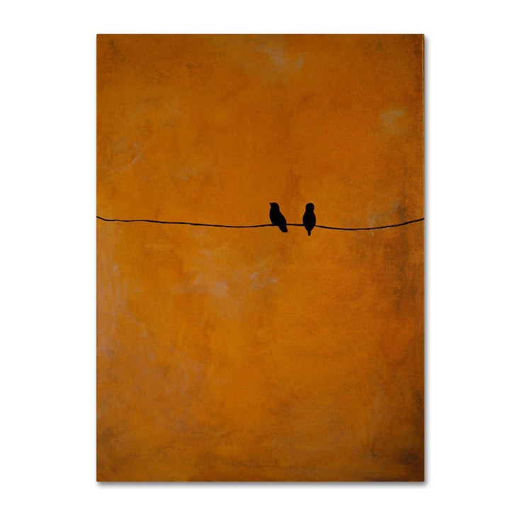 Nicole Dietz Bird Pair Yellow 14 x 19 Canvas Art Image 1