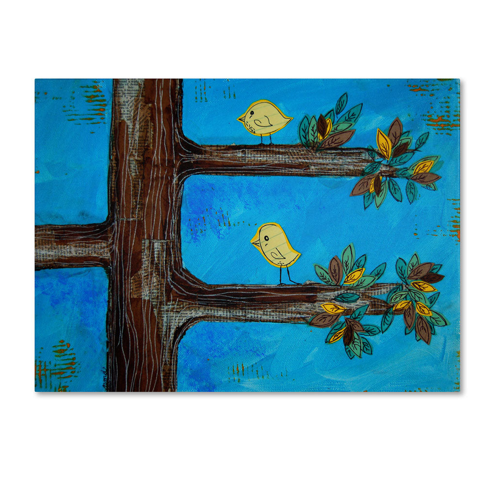 Nicole Dietz Birds in a Tree Mixed Media 14 x 19 Canvas Art Image 1