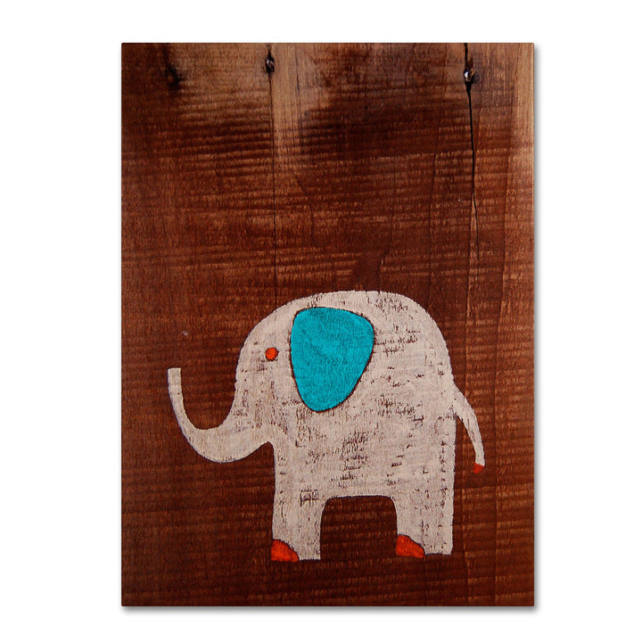 Nicole Dietz Elephant on Wood 14 x 19 Canvas Art Image 1