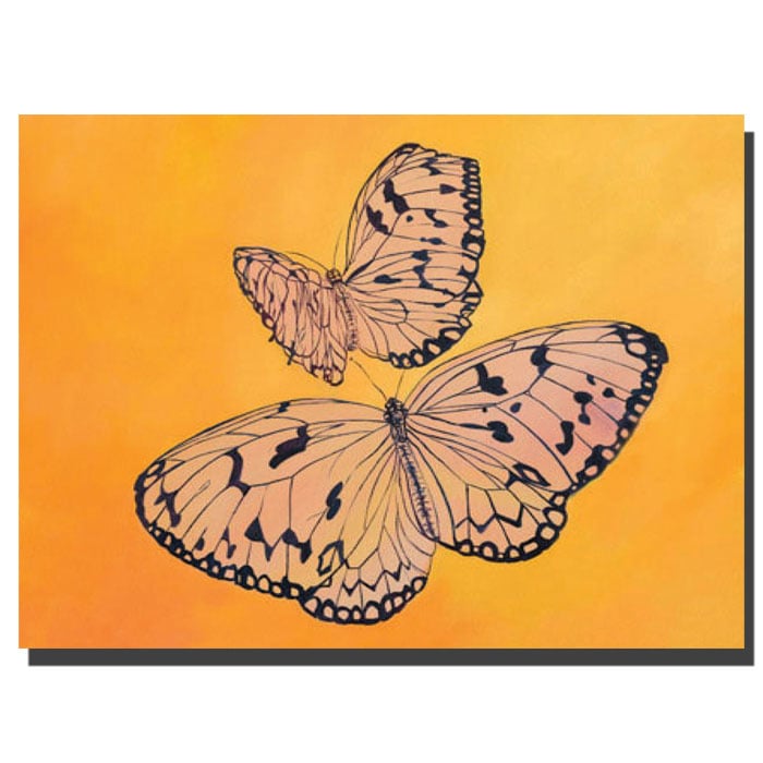 Rickey Lewis Two Butterflies 14 x 19 Canvas Art Image 1