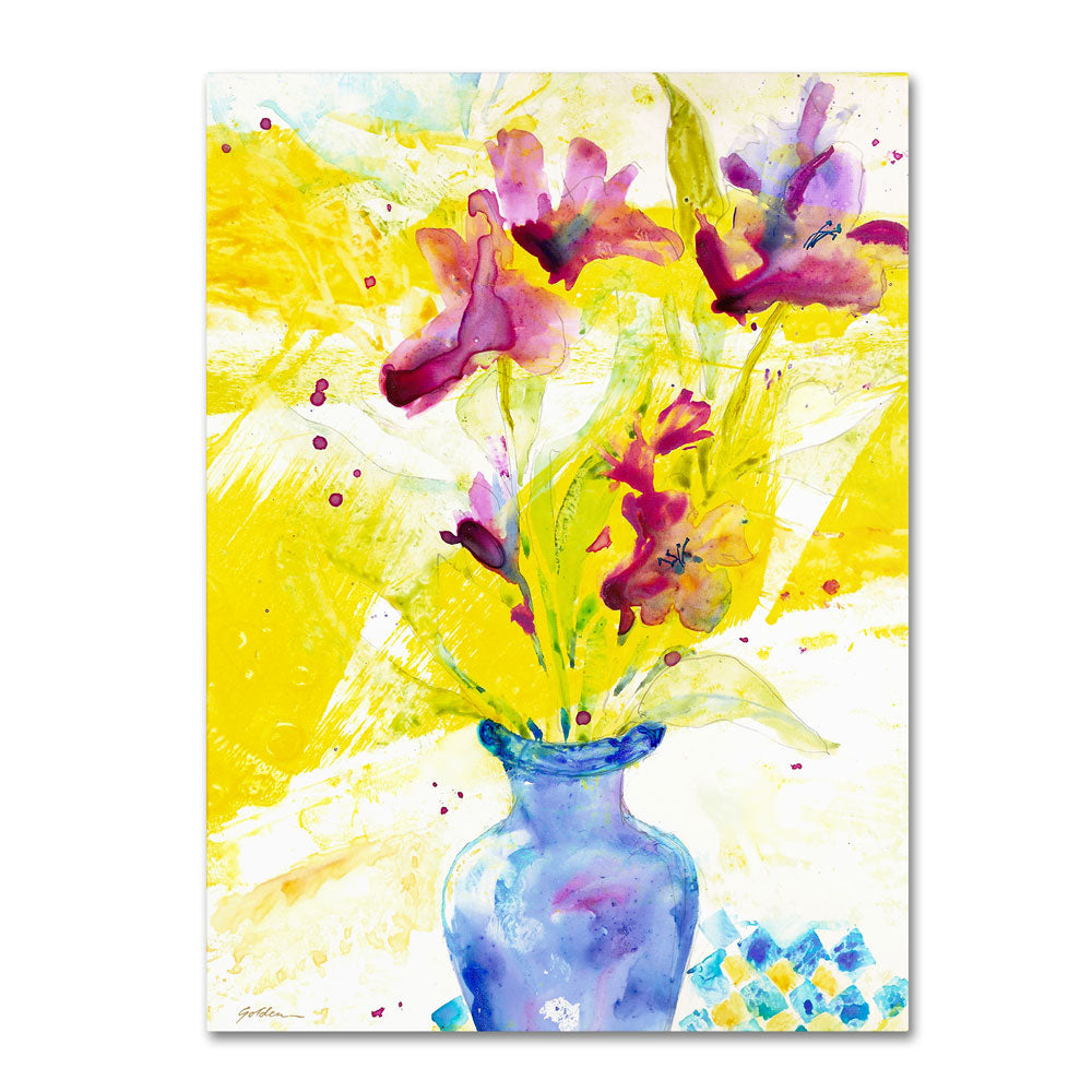 Sheila Golden Purple Blooms in Sunlight 14 x 19 Canvas Art Image 1