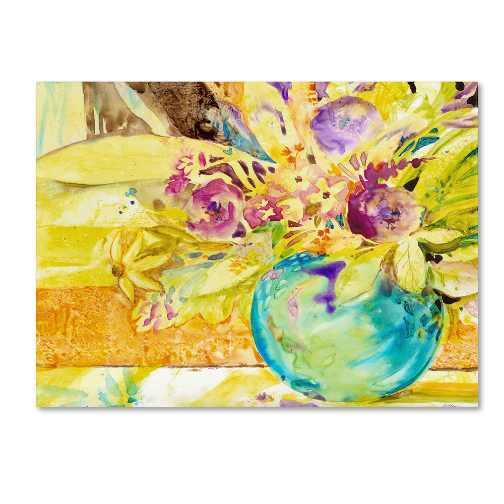 Sheila Golden The Aqua Vase 14 x 19 Canvas Art Image 1