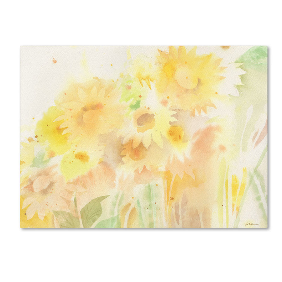 Sheila Golden Amid Sunflowers 14 x 19 Canvas Art Image 1